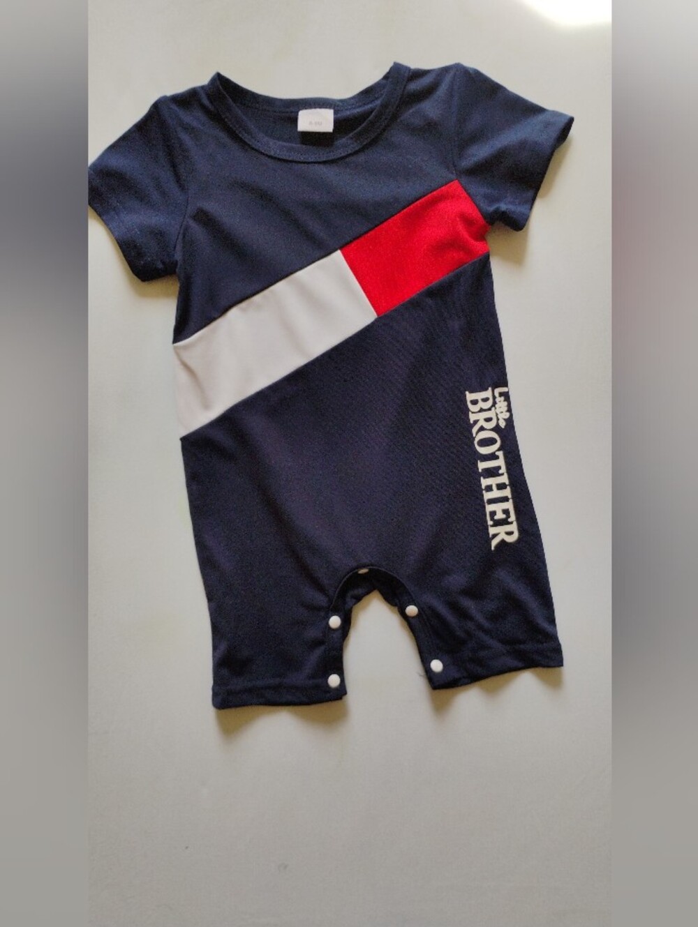 Source Unknown Navy, White & Red 'Little Brother' One-Piece Bodysuit